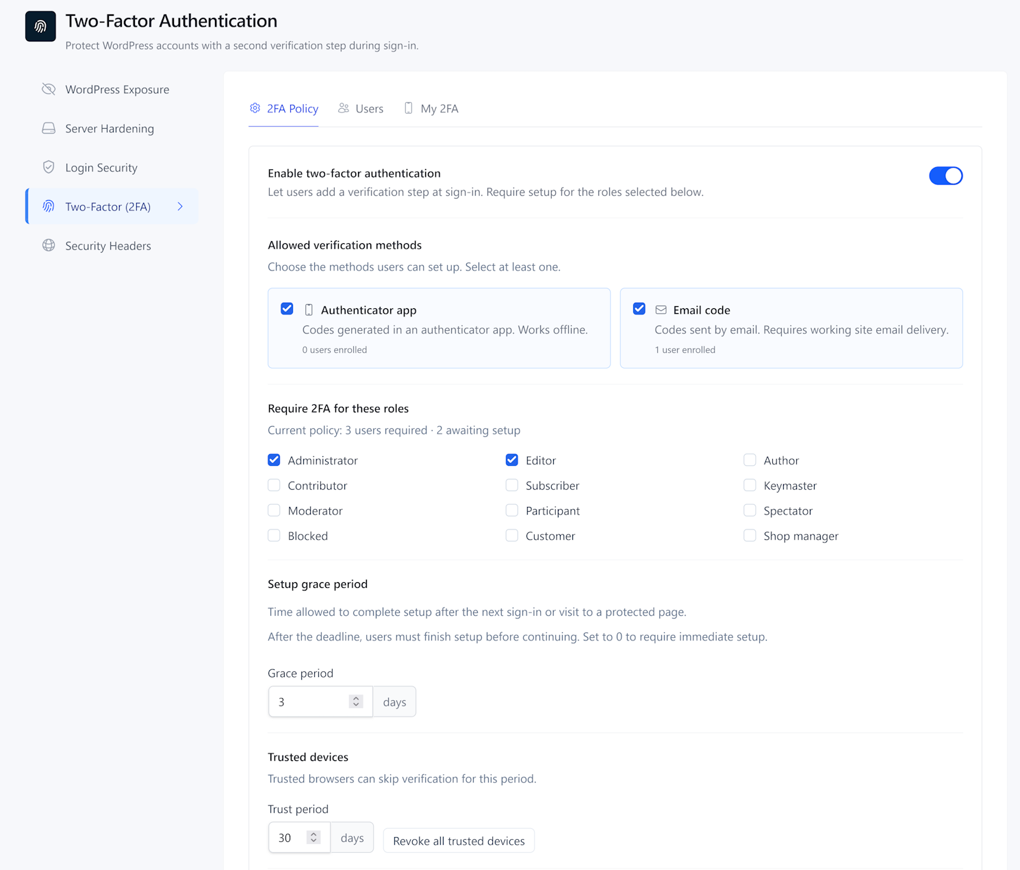 SiteFort WordPress login security with 2FA, CAPTCHA, and login protection
